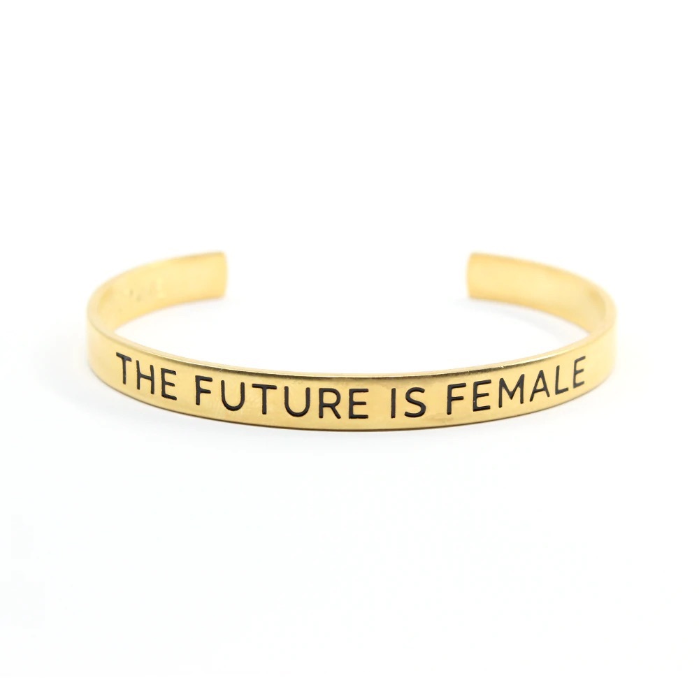 The Future is Female Bird + Stone Gold Plated Cuff